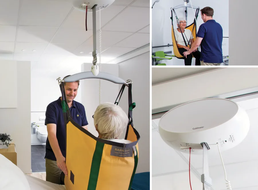 Grúa portátil PH1F instalada en una habitación doble